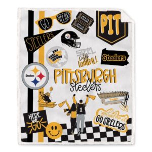 Pittsburgh Steelers Pegasus 60" x 70" Loco Fan Ultra Cozy Sherpa Blanket