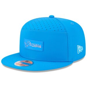 Detroit Lions New Era 2025 Sideline Split Panel 9FIFTY Snapback Hat - Blue