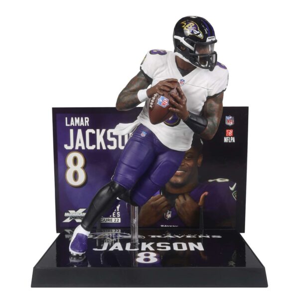 McFarlane NFL Baltimore Ravens Sports Picks Football Lamar Jackson Action Figure [White Jersey, Regular Version] - Image 2