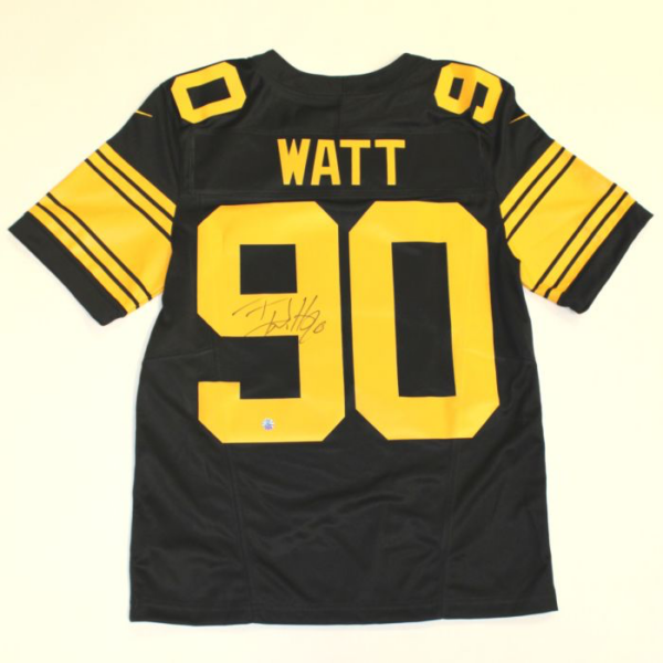 Pittsburgh Steelers #90 T. J. Watt Autographed Nike Color Rush Jersey