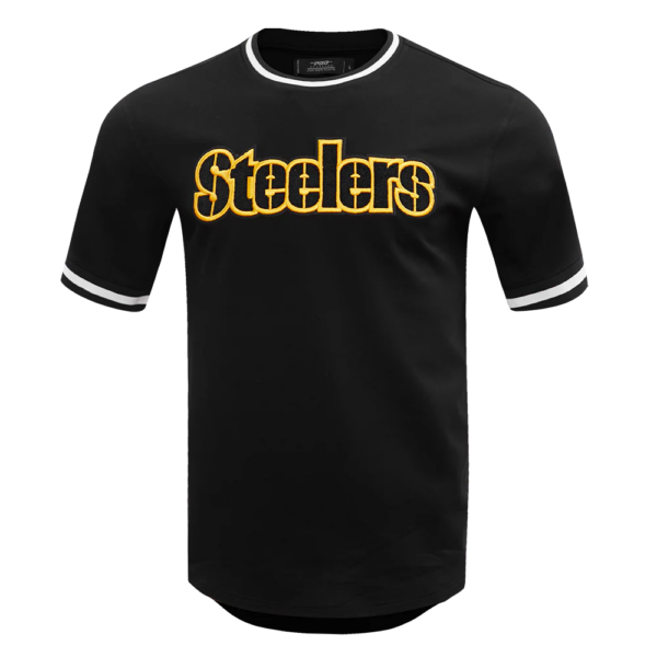PITTSBURGH STEELERS BLK CLASSIC CHENILLE MEN'S DOUBLE KNIT TEE - Image 2