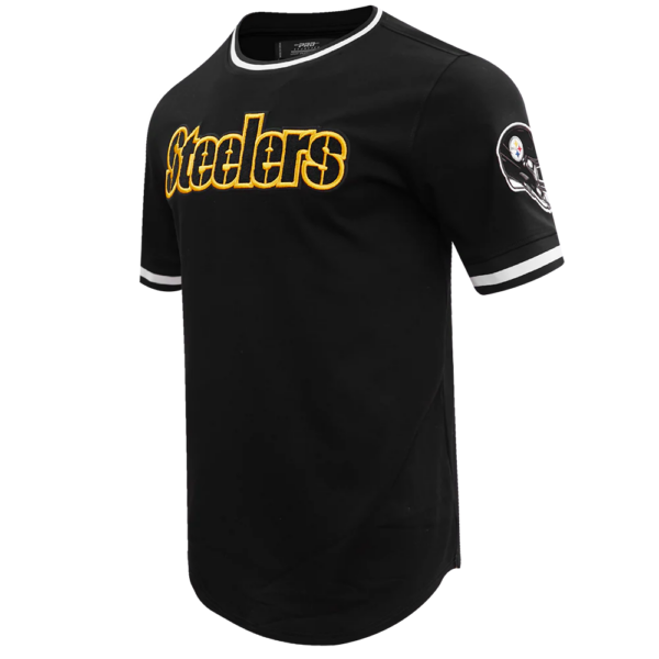 PITTSBURGH STEELERS BLK CLASSIC CHENILLE MEN'S DOUBLE KNIT TEE - Image 3