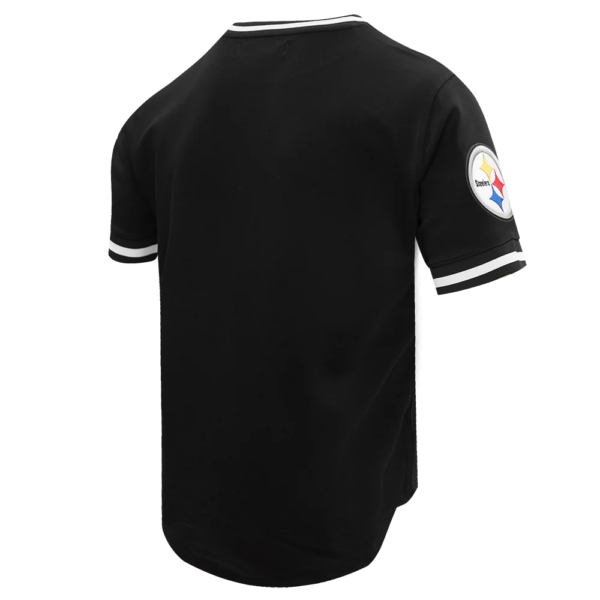 PITTSBURGH STEELERS BLK CLASSIC CHENILLE MEN'S DOUBLE KNIT TEE - Image 4