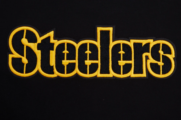 PITTSBURGH STEELERS BLK CLASSIC CHENILLE MEN'S DOUBLE KNIT TEE - Image 6