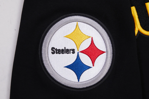 PITTSBURGH STEELERS BLK CLASSIC CHENILLE MEN'S DOUBLE KNIT TEE - Image 8
