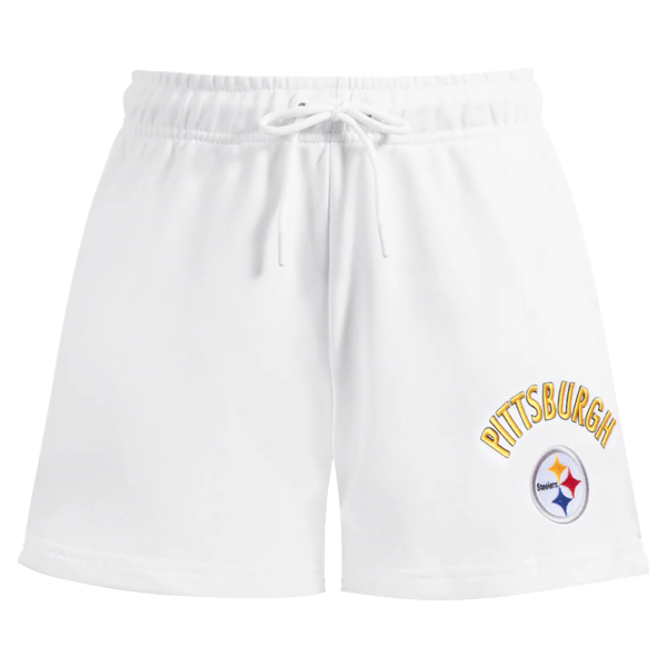 PITTSBURGH STEELERS PRO STANDARD WHITE CLASSIC WOMEN'S FLEECE SHORT - Image 3