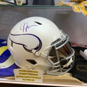 Justin Jefferson Autographed Vikings 2024 Alt. Speedflex Helmet W/ Visor Beckett
